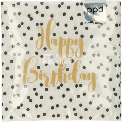 Afbeelding van Servetten Happy Birthday Confetti, wit