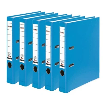 Afbeelding van Falken 3 of 5 mappen van kunststof, stuks, smal aqua