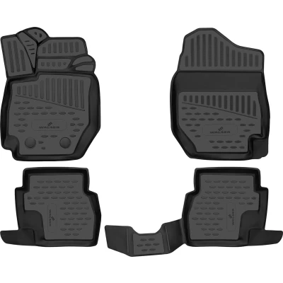 Afbeelding van WALSER XTR 75295 Vloermatset Waterdicht Rubber voor en achter Zwart Op maat gemaakt