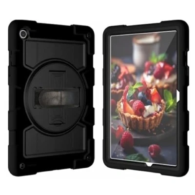 Afbeelding van Casecentive Handstrap Hardcase with strap Galaxy Tab A9 Plus black