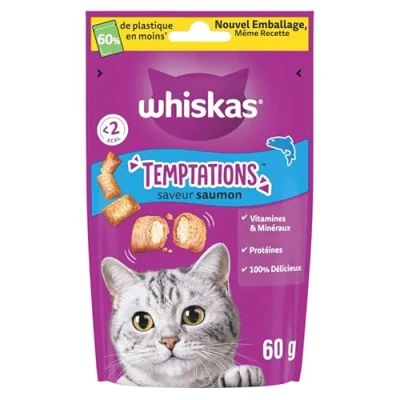 Afbeelding van Whiskas Temptations Verwensnacks Zalm 60 g