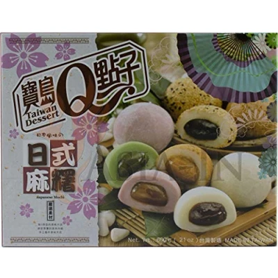 Afbeelding van Japanse mochi mix (groene thee, rode bonen, pinda&#039;s, sesam, ube/rijsttaart 20 x 30 g, 600 g