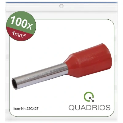 Afbeelding van Quadrios 22C427 Adereindhulzen 1 mm² Deels geïsoleerd Rood set(s)