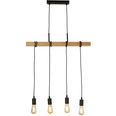 Afbeelding van Searchlight Woody Hanglamp 70 X 150 Cm Zwart En Bruin