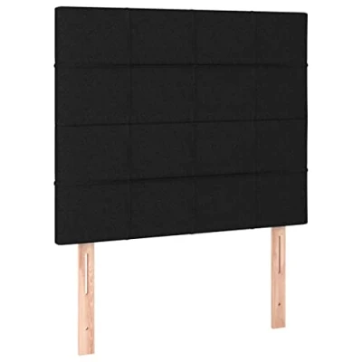 Image de vidaXL Têtes de lit 2 pcs Noir 90x5x78/88 cm Tissu