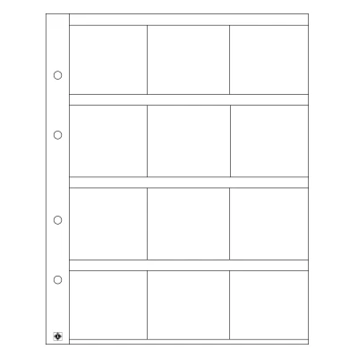 Afbeelding van Leuchtturm Leuchtturm, Optima, Bladen (4 rings) Munthouders 50x50 mm. (12 st.) Transparant afm: 202x252 per 5 st.