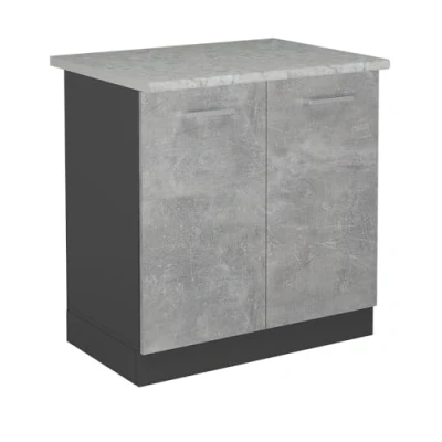 Afbeelding van Vicco Wastafelkast R Line, Beton/Antraciet, 80 cm WB Marmer