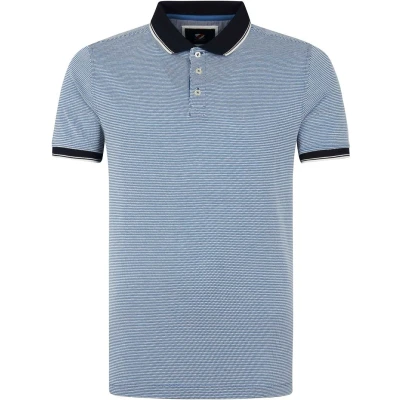 Afbeelding van Suitable Oxford Polo Blauw maat M heren met Modern fit Pasvorm Katoen Herenkleding Poloshirt