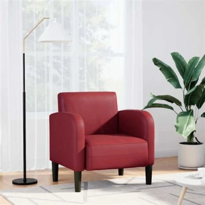 Image de vidaXL Chaise de canapé et accoudoirs rouge bordeaux 54 cm similicuir4100532