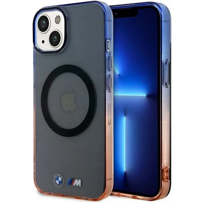 Afbeelding van BMW Gradient Bumper Hard Case Back Cover met MagSafe voor Apple iPhone 14 Plus Grijs