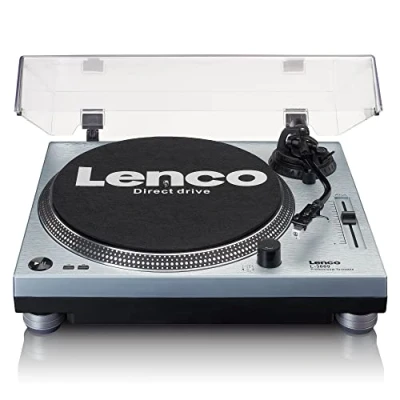 Image de Platine vinyle à entraînement direct avec encodage USB/PC Lenco L 3809ME Bleu métallisé
