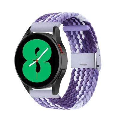 Afbeelding van Garmin Vivomove 3 / HR Luxe Sport Style Trend Braided nylon bandje Lichtpaars paars