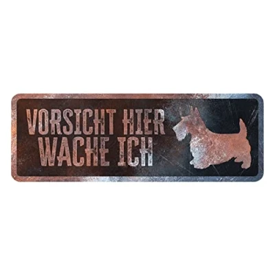 Afbeelding van D&amp;d Home Waakbord Hond Waarschuwingsbord Terrier Duits 40x13x0,3cm Meerkleurig 1st