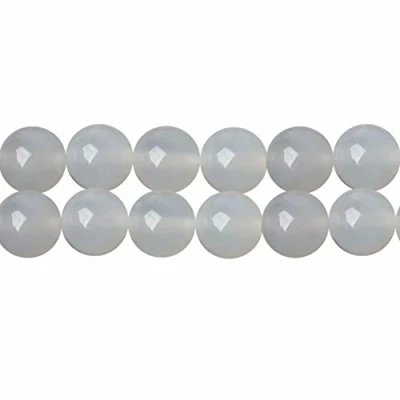 Afbeelding van SKYBEADS Kralen, agaat, wit, rond, 6 mm, natuursteen, voor sieraden, lengte 38 cm, ca. 60 stuks