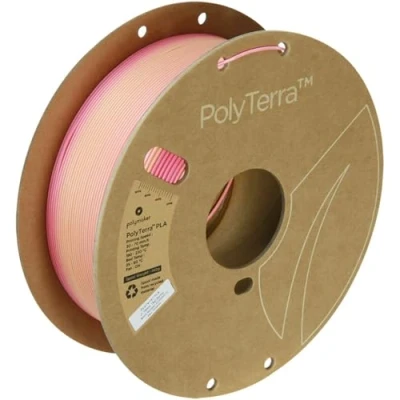 Image de Polymaker Filament PLA mat de 1,75 mm, rose multicolore dégradé 1 kg pour imprimante 3D PolyTerra à ressort impression