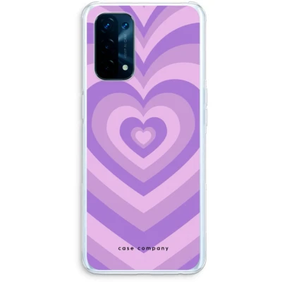 Afbeelding van Case Company® hoesje geschikt voor Oppo A74 5G Hart Paars Soft Cover Telefoonhoesje Bescherming aan alle Kanten en Schermrand