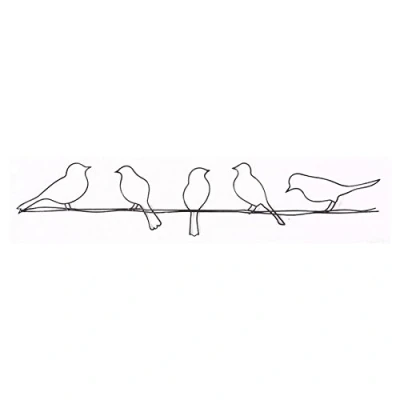 Afbeelding van Art for the Home Vogeltjes Metal Donkergrijs 12,5x60 cm