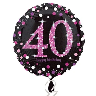 Afbeelding van Amscan 3378601 folieballon 40e verjaardag 45 cm