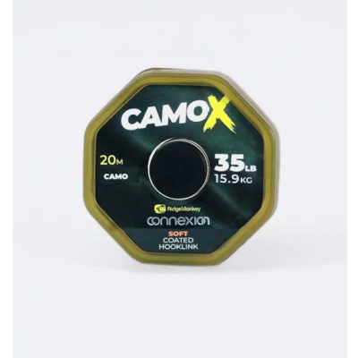 Afbeelding van RidgeMonkey Connexion Camo X Soft Coated Hooklink 35lb/15,9kg 20m Karper onderlijnmateriaal