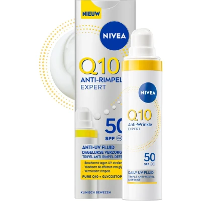 Afbeelding van NIVEA Q10 Daily Fluid Zonnnebrand Gezicht met SPF 50+ Gezichtsverzorging Anti Age 40ml