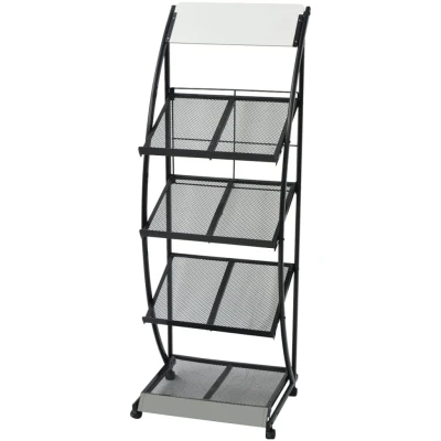 Afbeelding van Tijdschriftenrek zwart en wit 47x40x134 cm A4