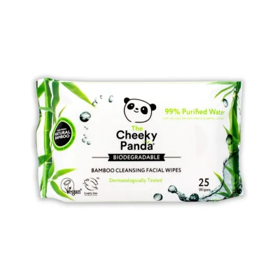 Afbeelding van The Cheeky Panda Gezichtsdoekjes, ongeparfumeerd, 25 stuks, make upverwijderaar, hypoallergeen, milieuvriendelijk, superzacht, huidvriendelijk en duurzaam