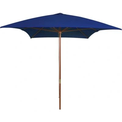Afbeelding van Parasol met houten paal 200x300 cm blauw