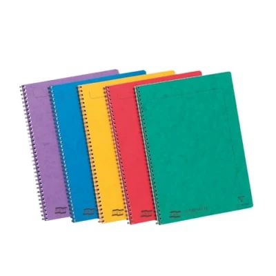 Afbeelding van Clairefontaine 4860Z Notitieboek, spiraalbinding, Europa, A4, 21 x 29,7 cm, 120 gelinieerde afneembare pagina&#039;s, 90 g, wit papier, glanzend, willekeurige kleuren, 10 stuks