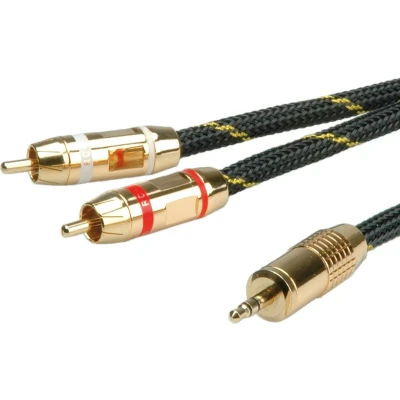 Afbeelding van ROLINE GOLD audio aansluitkabel 3,5 mm stereo 2x tulp, M/M, 10 m