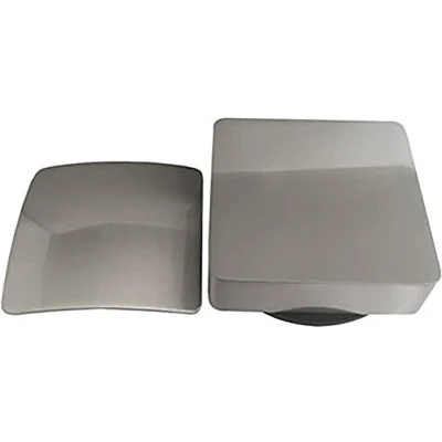 Afbeelding van Wiesbaden Set knop/plug badoverloopcomb. +vulfunctie vierkant geborsteld staal