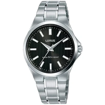 Afbeelding van Lorus Klassiek dameshorloge van roestvrij staal met metalen armband, zwart., Armband
