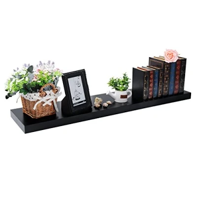 Afbeelding van EUGAD 0040QJ Wandplank, boekenplank, hangplank, dvd plank, cd hout, 100 cm, zwart
