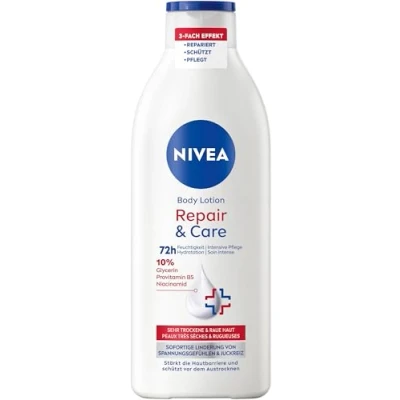 Afbeelding van NIVEA Repair &amp; Care Body Lotion, voor een zeer droge huid en ter verlichting van spanningen, bodylotion met glycerine, niacinamide provitamine B5 (400 ml)