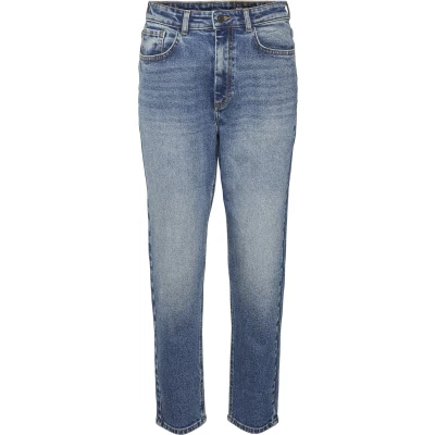 Afbeelding van Noisy May Nmmoni HIGH Waist Jeans Tapered Fit, Dames, Maat: 29x30, Dark blue denim