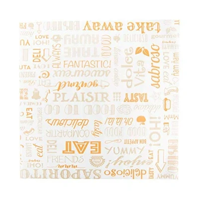 Afbeelding van Vetvrij wikkelpapier of hamburgervellen Parole oranje 31x31 cm Inhoud: 1000 stuks