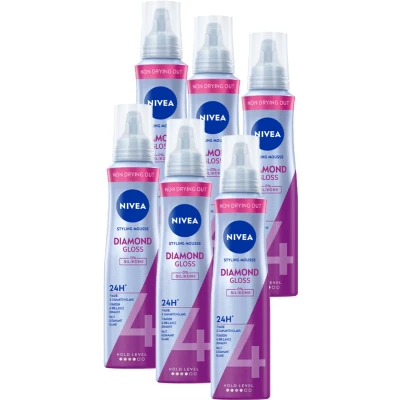 Afbeelding van NIVEA Haarmousse Diamond Gloss 6x 150ml