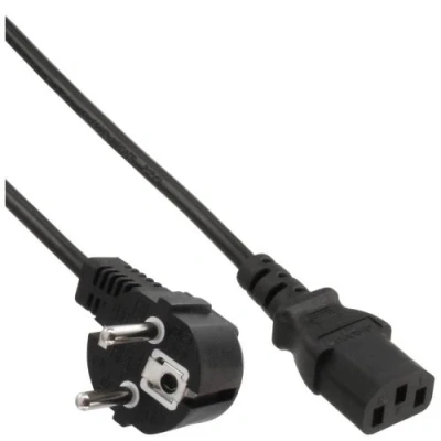Image de InLine Câble d&#039;alimentation power IEC 60320 C13 pour CEE 7/7 incliné 1 m noir