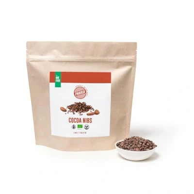 Image de PAKKA Nibs de Cacao bio 1 kg, écologique et équitable, Cocoa Nibs, directement fabriqués mis en bouteille par le producteur Colombie, végétalien 1000 g