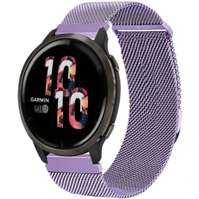 Afbeelding van iMoshion Milanees magnetisch 22 mm bandje Geschikt voor Garmin Venu 2 / Fenix 7 Pro 7s 6 Vivoactive 4 Polar Grit X Vantage M2 V2 Maat S Paars