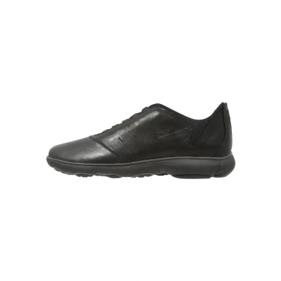 Afbeelding van Geox Nebula Instappers, Heren, Maat: 43, Black Leer en textiel