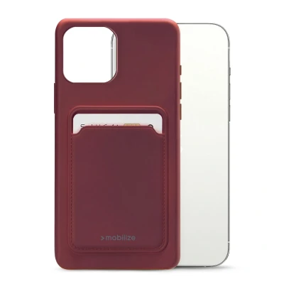 Afbeelding van Mobilize Rubber Gelly Card Case Apple iPhone 13 Pro Max Matt Bordeaux
