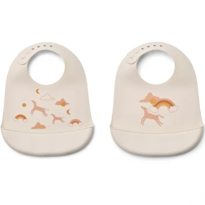 Afbeelding van Liewood siliconen slabbetjes tilda dream ecru 2st