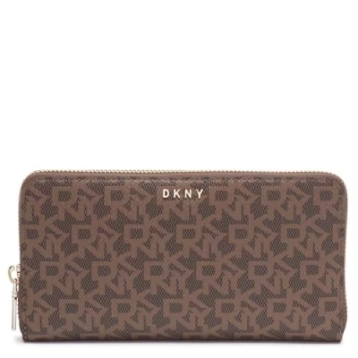 Afbeelding van DKNY Portemonnee Bryant New Zip Around Mocha / Caramel Bruine Veelkleurig