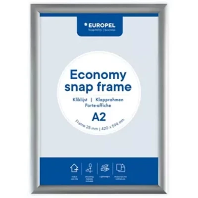 Afbeelding van Europel clicklijst Economy, lijst 25 mm, ft A2, zilver