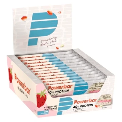 Afbeelding van Powerbar 40% Protein+ Crisp Bar 40g (12 stuks) Strawberry White Choco