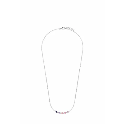 Afbeelding van Lucardi Kinder Zilveren Ketting gekleurde emaille hartjes 925 Zilver Zilverkleurig 40 cm