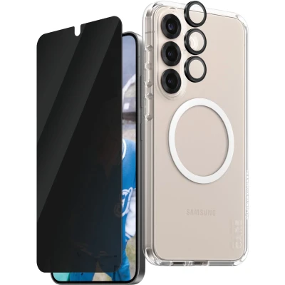 Afbeelding van PanzerGlass CARE Flagship 3 in 1 Set (hoesje + beschermglas) Samsung Galaxy S25+ Transparant, Zwart Inductieve lading, Stootbestendig