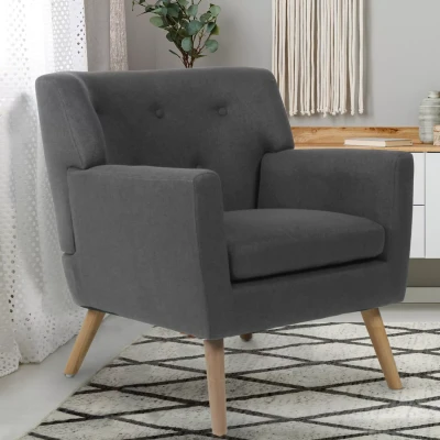 Afbeelding van Fauteuil scandinave LIV en tissu gris anthracite