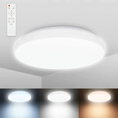Afbeelding van B.K.Licht CCT LED Badkamerverlichting plafondlamp dimbaar met 1 lichtpunt Ø28.8cm IP44 witte badkamerlamp 1200Lm 12W
