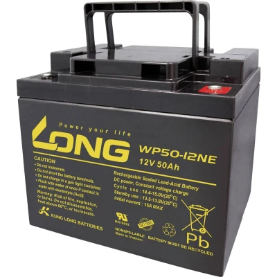 Afbeelding van Long WP50 12NE Loodaccu 12 V 50 Ah Loodvlies (AGM) (b x h d) 199 171 166 mm M6 schroefaansluiting Cyclusbestendig, Geringe zelfontlading, Onderhoudsvrij